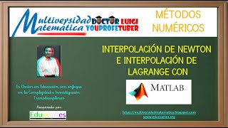 29 Interpolación Polinómica de Newton y Lagrange con MATLAB [upl. by Albie8]