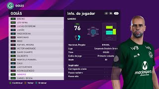 Pes 2020  Elenco do Goiás com cópias de base base copy em 2020  Option File LSBRASIL2020 [upl. by Utimer]