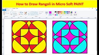 mspaint How to create a rangoli in MS Paint Diwali Special Rangoli in MsPaint [upl. by Nogam]