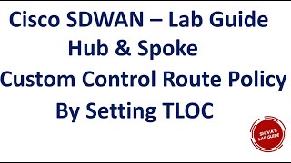 Cisco SDWAN Hub and Spoke configuration using Custom Control policy by setting TLOC [upl. by Llarret]