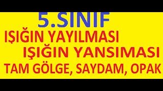 5 SINIF FEN BÄ°LGÄ°SÄ° IÅIÄIN YAYILMASIYANSIMASI MADDEYLE KARÅILAÅMASITAM GÃ–LGE [upl. by Ettevey]