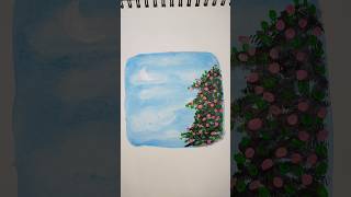 Day 14 Easy beautiful landscape tutorial Beginners shortsfeed art artandcraft easyart trending [upl. by Koetke]