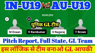 INU19 vs AUWU19 Dream11 Prediction India U19 vs Australia U19 Test  INU19 vs AUU19 Dream11Team [upl. by Naruq]