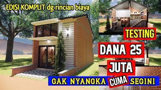 Bangun rumah murah biaya 25 juta edisi komplit dg RAB testing dana [upl. by Mellette]