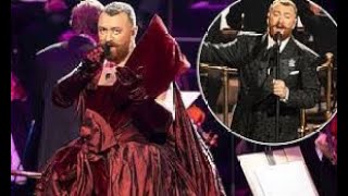 Sam Smith puts on a showstopping performance in a red velour gown as they take to the stage [upl. by Natasha]