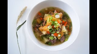 Grønnsakssuppe med svineknoke🇳🇴 Овощной суп с свиной рулькой🇸🇮 Vegetable soup with pork knuckle🇺🇸 [upl. by Goodspeed]