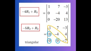 Triangular Matrix Use Elementary Row Operations to Find the Determinant [upl. by Margaret]