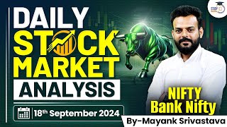 Daily Stock Market Analysis 18th Sept Stock Market Prediction  Nifty amp Bank Nifty  StudyIQ [upl. by Combs975]