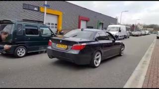 Bmw E60 545i V8 exhaust cutout acceleration [upl. by Haet211]