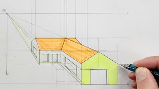 EASY STEPS to draw a ONE POINT PERSPECTIVE  HSE  Page 1113  Grade 10 [upl. by Bernstein211]