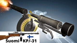 3D Animation Suomi KP31 Submachine Gun [upl. by Tlok]