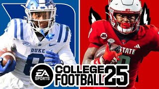 Duke 45 at NC State 45  Week 11 Simulation EA College Football 25 [upl. by Sokil]