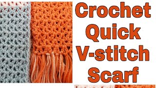 Crochet Vstitch scarf Quick crochet scarf crochet crochetscarf crochetshawls diy trending [upl. by Aiym]