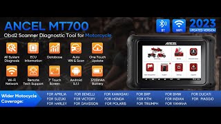 ANCEL MT700 Motorcycle Diagnostic Tool [upl. by Polak54]