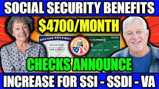 Surprise New 4700Month Boost for Social Security SSI SSDI amp VA Seniors – November 2024 [upl. by Nahs943]