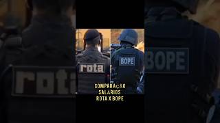 COMPARAÇÃO ROTA X BOPE SALÁRIOS das FORÇAS ESPECIAIS de SP e RJ salário policia rota bope [upl. by Pendleton]