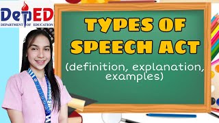 TYPES OF SPEECH ACT definition explanation examples [upl. by Attelrahs]