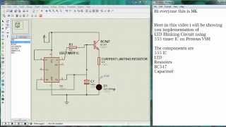 Led Blinking using 555 timer IC on Proteus VSM [upl. by Aenitsirhc566]