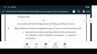 KNRUHS Bsc Allied Health scienceBPTBsc MLT Admission Notification Released in 2024🥳🥳🥳🥳 [upl. by Herc]