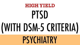 Post Traumatic Stress Disorder PTSD  Causes DSM5 criteria Symptoms Management  HIGH YIELD [upl. by Manya]