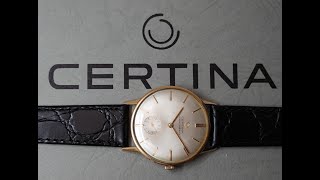 c1966 Certina Kurth Freres 18k Red Gold mens vintage dress watch with manual wind movement [upl. by Felipa757]