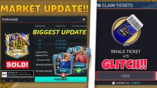 GLITCH BIGGEST MARKET UPDATE IN FIFA MOBILE 23 TOTY 15 TICKET GLITCH amp HEROES UPDATE FIFA MOBILE [upl. by Aeirdna]