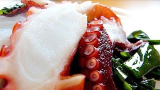 Eating Japanese food Sashimi quotTako wakamequot ASMR [upl. by Robb]