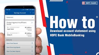 How to download account statement using HDFC Bank MobileBanking App [upl. by Duwalt]