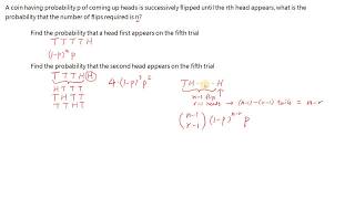 Probability number of coin flips until r heads  negative binomial distribution [upl. by Ailaro]