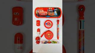 ultimate red stationery collection  multicolor pen pencil case ball pen pencil stationery pens [upl. by Savadove]