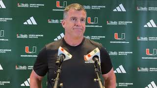 Miami Hurricanes coach Mario Cristobal Nov 4 [upl. by Bradwell]