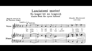 Lasciatemi morire Claudio Monteverdi  Piano Accompaniment in F Minor [upl. by Ahseinet]