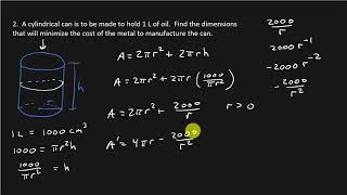 Calculus  Optimization Problems [upl. by Minetta]