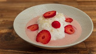 Ile flottante fraises amp noix de coco ultra simple [upl. by Thurman]