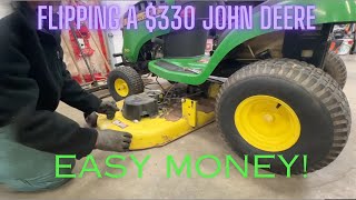 Flipping a 330 D120 John Deere Lawn Tractor Restoration fixing How to fix amp Sell [upl. by Auohs]