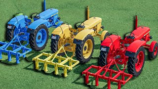 Work with Colors  CULTIVATING WORK with GIANT MACHINE with Mini Tractors  Farming Simulator 22 [upl. by Domph423]