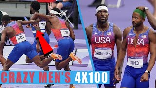 US men disqualified from 4x100 relay after botched handoff [upl. by Cirala317]