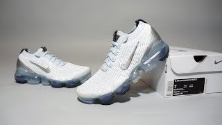 Nike Air VaporMax Flyknit 3 Metallic Silver AJ6910101 [upl. by Nivalc543]