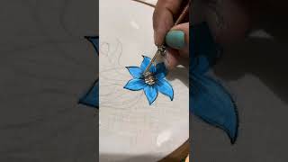 Tutorial for how to paint a simple flower fabric painting class 5thhandpaintedsuitdesign [upl. by Aser]