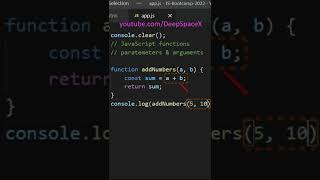 JavaScript Function  Parameters amp Arguments Explained shorts [upl. by Bryna560]