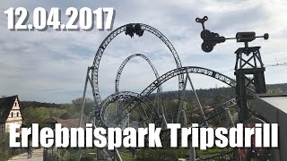 Erlebnispark Tripsdrill  Park Footage  12 April 2017 [upl. by Ahsaetan]