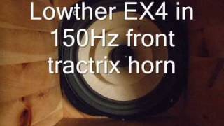 Testing hiend speakers  Lowther PM6 PM2 Manger and Lowther DX4 EX4 in tractrix horns [upl. by Jea]