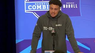 NFL Combine Theo Johnson ready to show the NFL [upl. by Rahmann926]