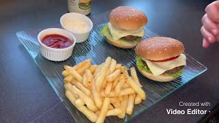 اروع همبورك ديال المنزلHamburger fait maison 🍔🍟  Recette simple [upl. by Einberger649]