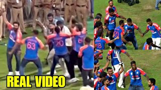 Rohit Sharma Virat Kohli Hardik and Indian Players dancing at Wankhede Ground during celebration [upl. by Wainwright882]