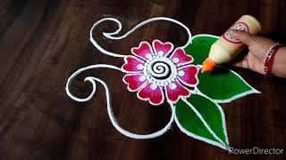 Navratri Special Rangoli Design 🌷 Beautiful Rangoli Design 🌷 Peacock Rangoli Design 🌷saptrangi 🌷 [upl. by Niela]