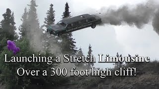 Launching a stretch limo over a 300 foot high cliff In car video footage [upl. by Nady300]