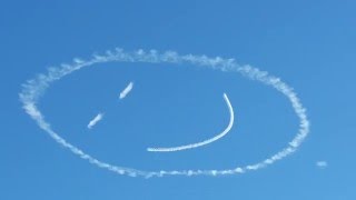 Skywriter Plane Smiley Face Emoji Emoticon  Newport Beach Orange County CA [upl. by Araccot]