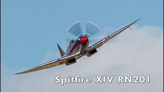 Beautiful Griffon engined Spitfire XIV RN201 roars through the sky [upl. by Deutsch654]