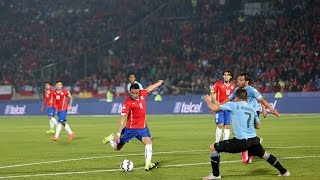 Chile 1  0 Uruguay  Gol de Mauricio Isla [upl. by Adleme253]